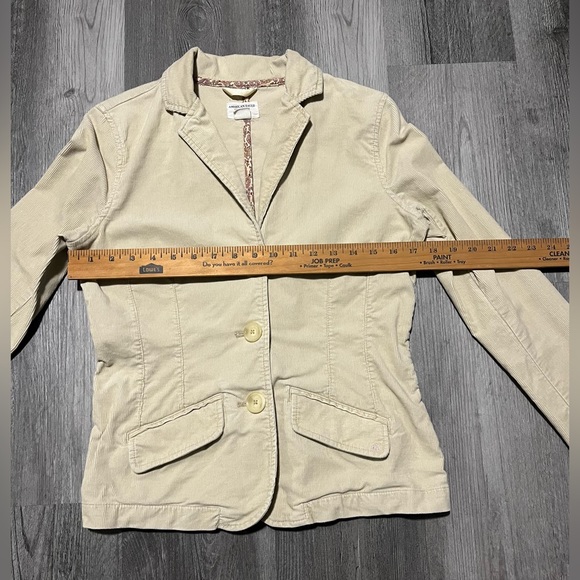 American Eagle Outfitters Beige/Khaki Button Up Blazer-Women’s Sz Medium Stretch - Picture 6 of 13